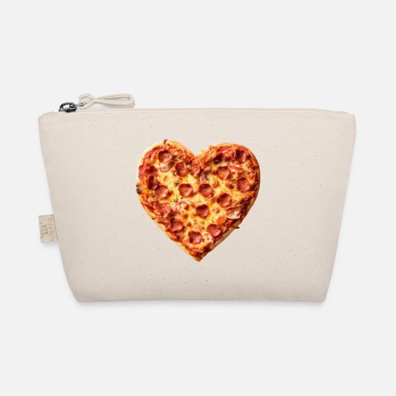 Heart Pepperoni Pizza Pattern Organic Pouch
