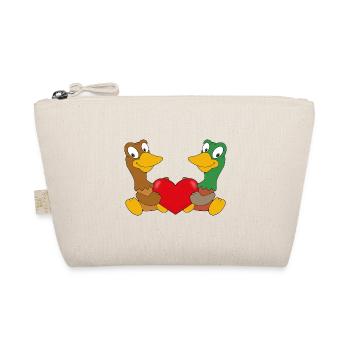 ENTEN - HERZ - LIEBE - TIERISCH - VERLIEBT - ENTE - Bio-Täschchen - Natur - Vorne