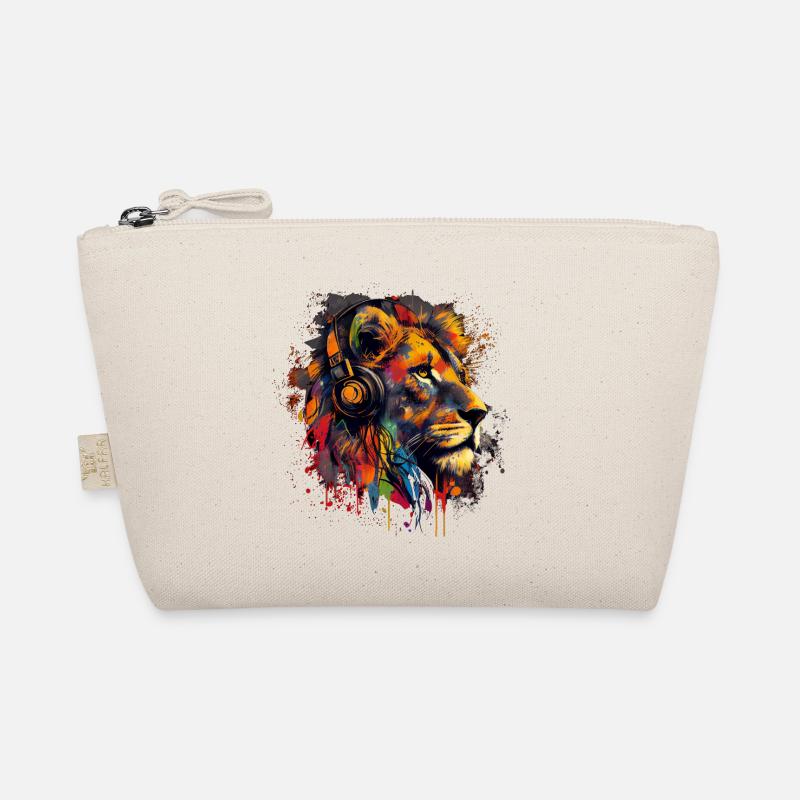 Löwe mit Kopfhörern Bio-Täschchen