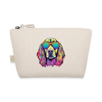 Chien coloré avec des lunettes de soleil aux couleurs néon - Trousse biologique - nature - Devant