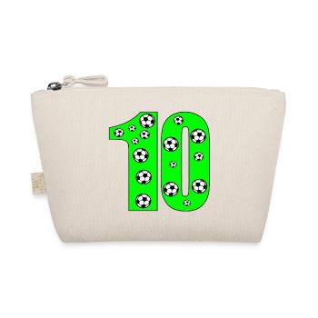 Number 10 - Ten - Football - 10th Children's Birthday Party - Organic Pouch - nature - Front