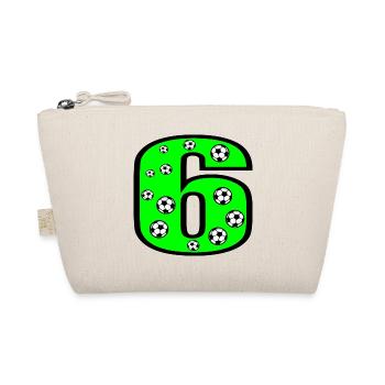 Number 6 - Six - Soccer - 6th Children's Birthday Party - Organic Pouch - nature - Front