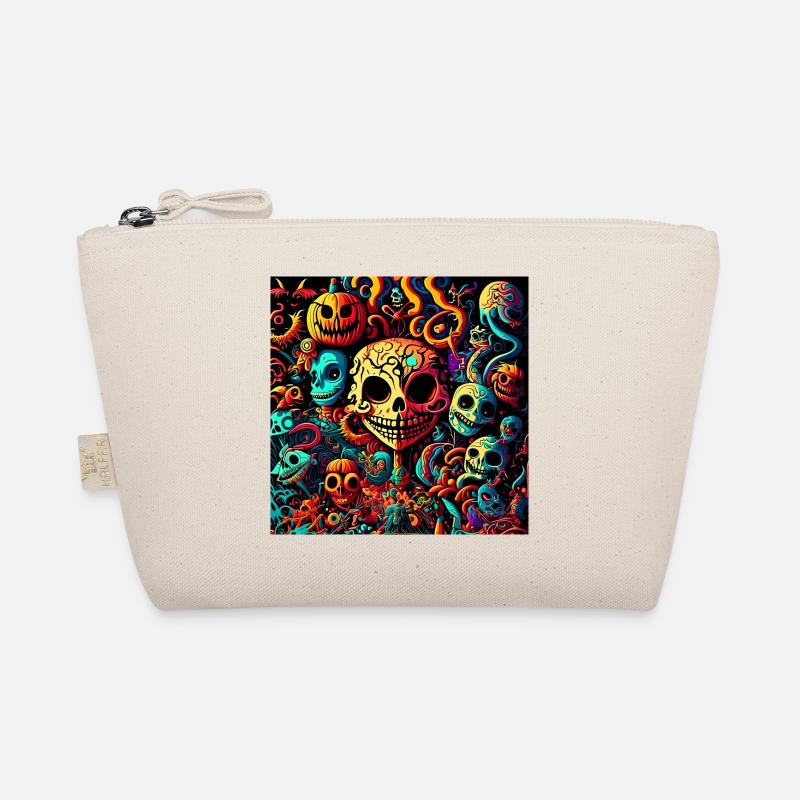Psychedelisches Halloween-Muster Bio-Täschchen