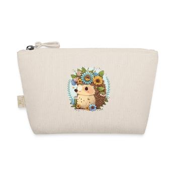 Flower Crown Hedgehog - Organic Pouch - nature - Front