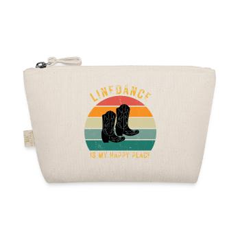 Perfect gift: "Linedance is my Happy Place" - Organic Pouch - nature - Front