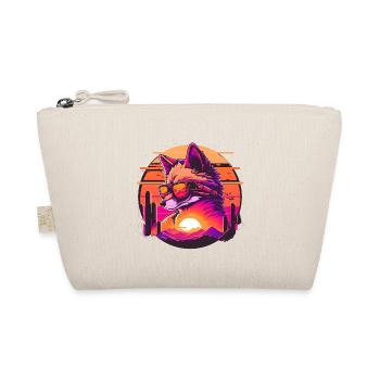 Synthwave Fox Sunset - Organic Pouch - nature - Front