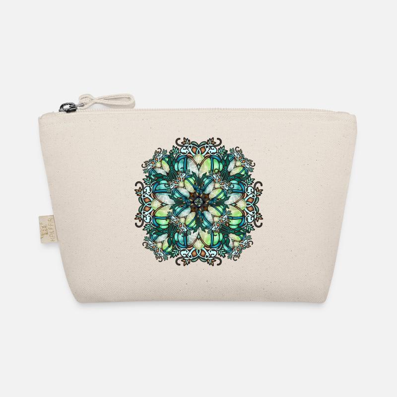 Jugendstil Rosette in transparenter Glas Optik - Bio-Täschchen - Natur
