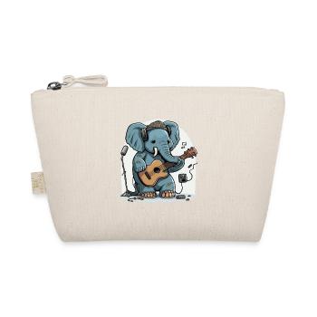 Gitarre spielender Elefant - Bio-Täschchen - Natur - Vorne