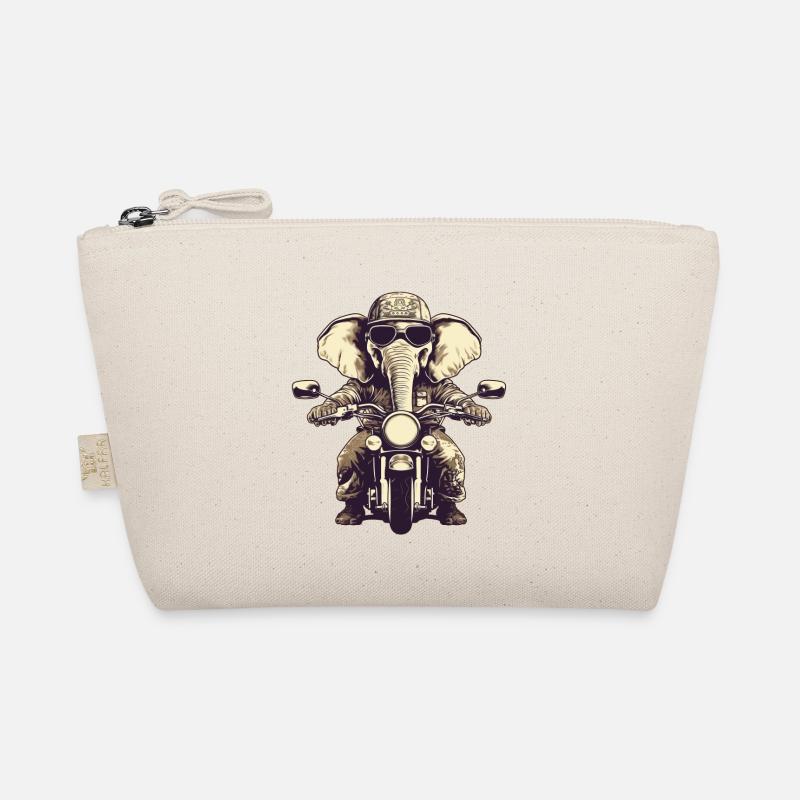Elefant auf Motorrad Bio-Täschchen