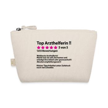 Abschiedsgeschenk Arzthelferin MFA für Kollegin - Bio-Täschchen - Natur - Vorne
