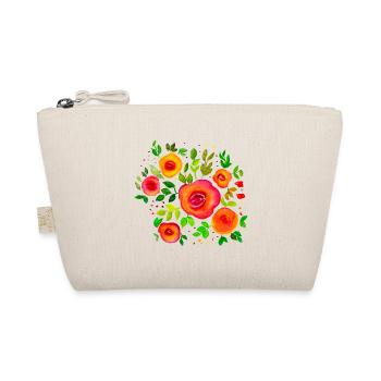Farbenfroher Blumenstrauß Floral Bouquet Aquarell - Bio-Täschchen - Natur - Vorne