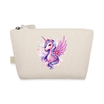 Pink unicorn with wings - Organic Pouch - nature - Front