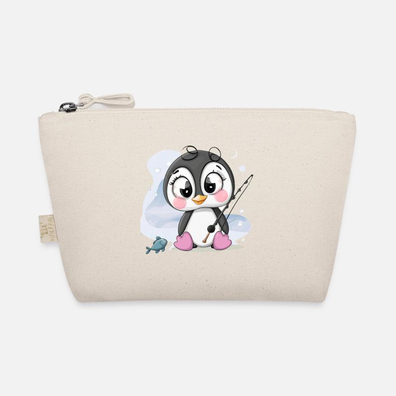 süßes Pinguin Mädchen - Bio-Täschchen - Natur