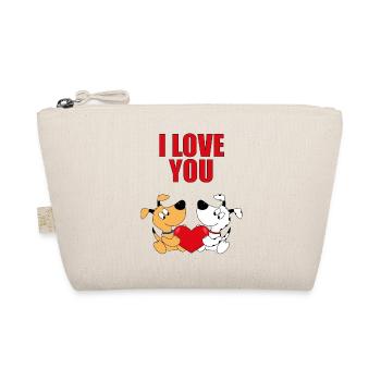 I LOVE YOU - HUNDE - HUND - LIEBE - HERZ - TIERE - Bio-Täschchen - Natur - Vorne