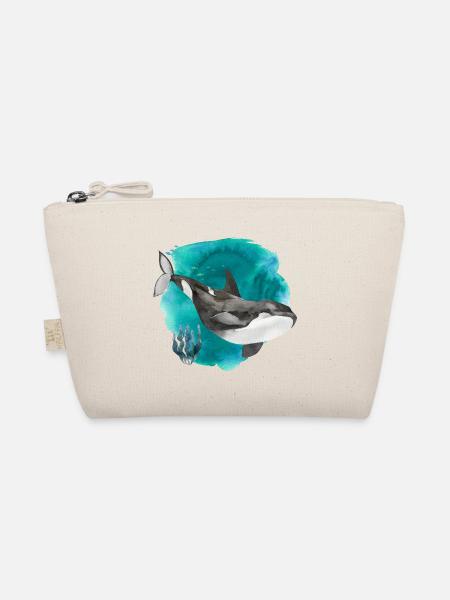 Orca Watercolor – Deep Ocean Art Print - Organic Pouch - nature - Front