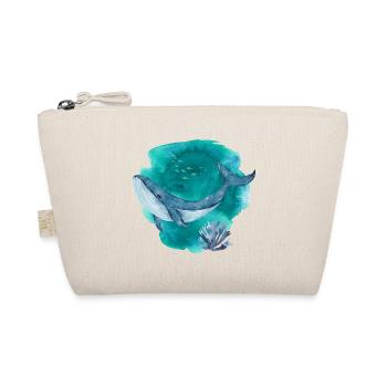 Blue Whale Watercolor – Ocean Wildlife Art - Organic Pouch - nature - Front