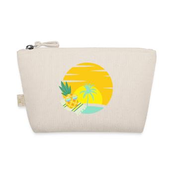 Ananas mit Sonnenbrille am Strand - Bio-Täschchen - Natur - Vorne