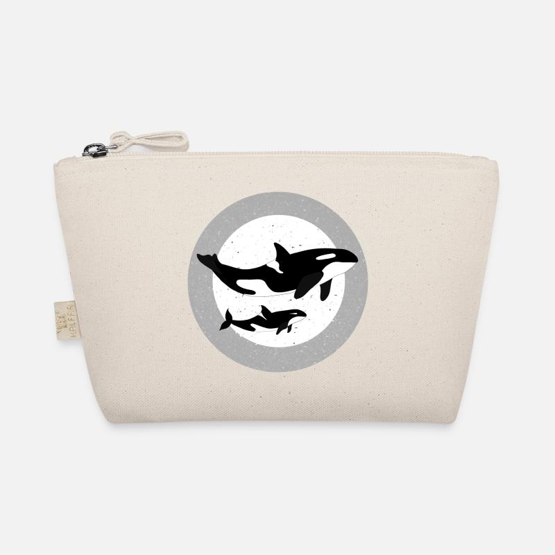 Wal und Orca Illustration Bio-Täschchen