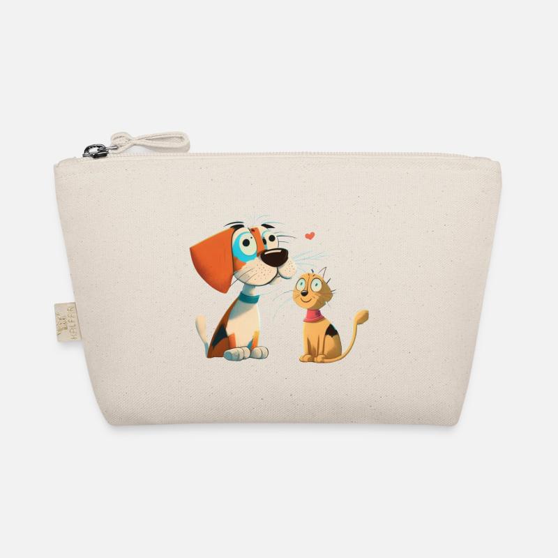 Regard romantique d’un chien et d’un chat - Trousse biologique - nature