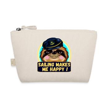 SAILING MAKES ME HAPPY SLOTH CAPTAIN - Organic Pouch - nature - Front