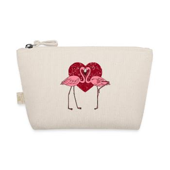 Flamingos in love in pink heart - Organic Pouch - nature - Front