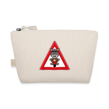 ACHTUNG - RASENDE WILDSAU - WILDSCHWEIN - MOTORRAD - Bio-Täschchen - Natur - Vorne