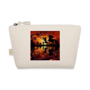 Wonderful fairy with unicorn in the sunet. - Organic Pouch - nature - Front