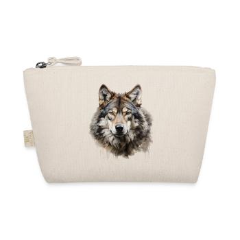Wolf Portrait – Wild Animal Alps Design - Organic Pouch - nature - Front