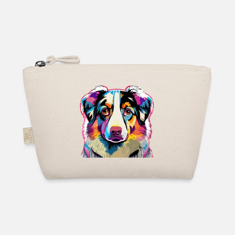 Colorful Australia Shepherd - Organic Pouch - nature