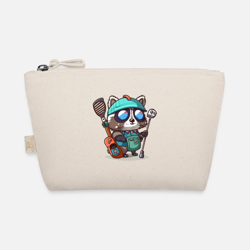 Waschbär-Golfer - Bio-Täschchen - Natur