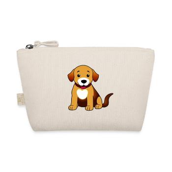Dog brown sitting - Organic Pouch - nature - Front
