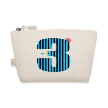 BLUE PEN THREE NUMBER 3 THIRD GRADERS - Organic Pouch - nature - Front
