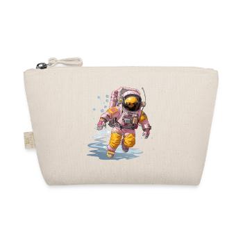 Pink Spacewalker im Gelb-Orangenanzug - Bio-Täschchen - Natur - Vorne