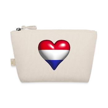 Netherlands shiny heart blue white red flag - Organic Pouch - nature - Front