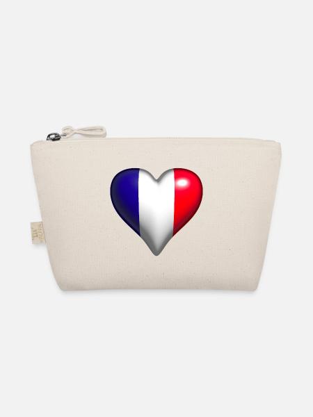 France coeur brillant tricolore bleu blanc rouge - Trousse biologique - nature