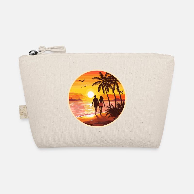 Sunset Beach Romantisches Paar Bio-Täschchen