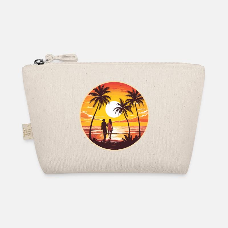 Sunset Beach Romantisches Paar Bio-Täschchen