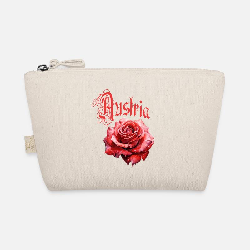 Austria Rose – Rote Blume - Vintage-Schrift Bio-Täschchen