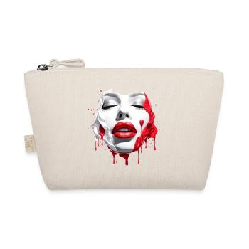 Woman's face Red lips - Organic Pouch - nature - Front