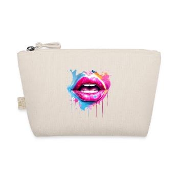 Lèvres colorées embrassant la bouche visage de femme - Trousse biologique - nature - Devant