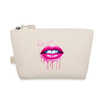 Kiss Me Lips Kissing Mouth Gift - Organic Pouch - nature - Front