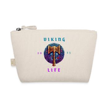 Viking axe with inscription "Viking Life" (2023) - Organic Pouch - nature - Front