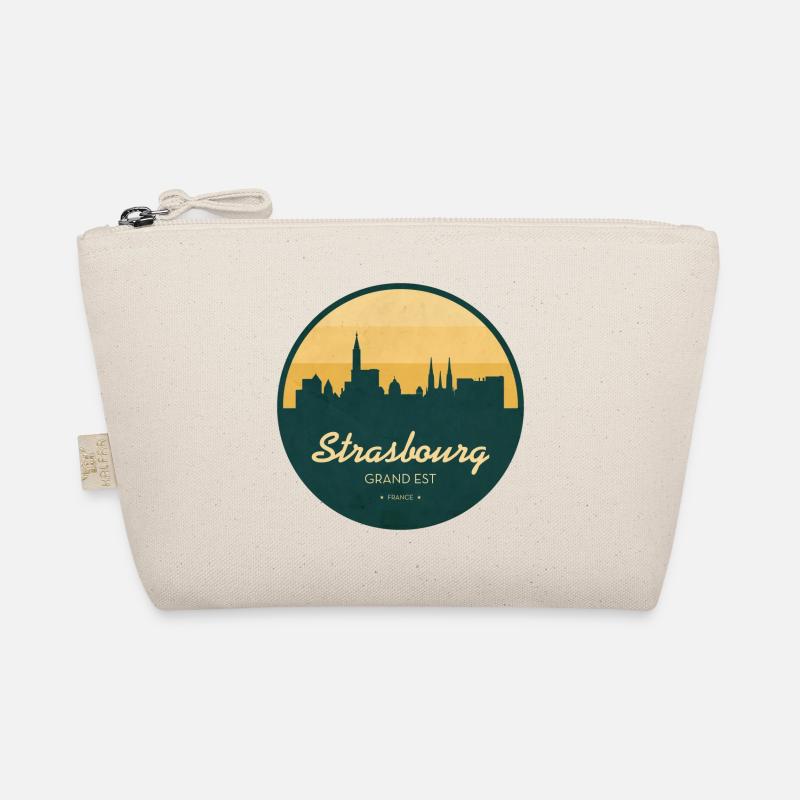 Strasbourg Skyline – Sonnenuntergang Design - Bio-Täschchen - Natur