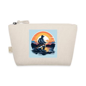 Fischer Sport Angler Sticker Outdoor Angeln Angel - Bio-Täschchen - Natur - Vorne