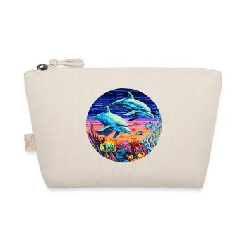 Delphin -lebendige Farben - Aquatische Symphonie - Bio-Täschchen - Natur - Vorne