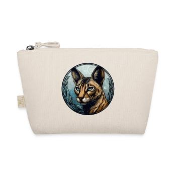 Savannah Cat Breed Watercolor Glass - Organic Pouch - nature - Front