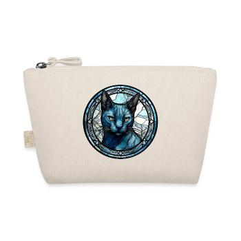 Russische blaue Katzenrasse Aquarellglas - Bio-Täschchen - Natur - Vorne