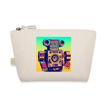 Roboter aus Stereo Anlage in Pop Art Style - Bio-Täschchen - Natur - Vorne
