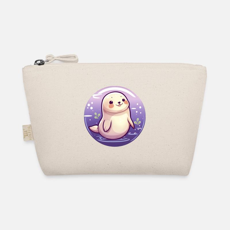 Robbe Kawaii - Bio-Täschchen - Natur