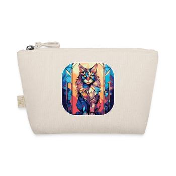 Peinture colorée à l’aquarelle de race de chat Maine Coon Cat - Trousse biologique - nature - Devant